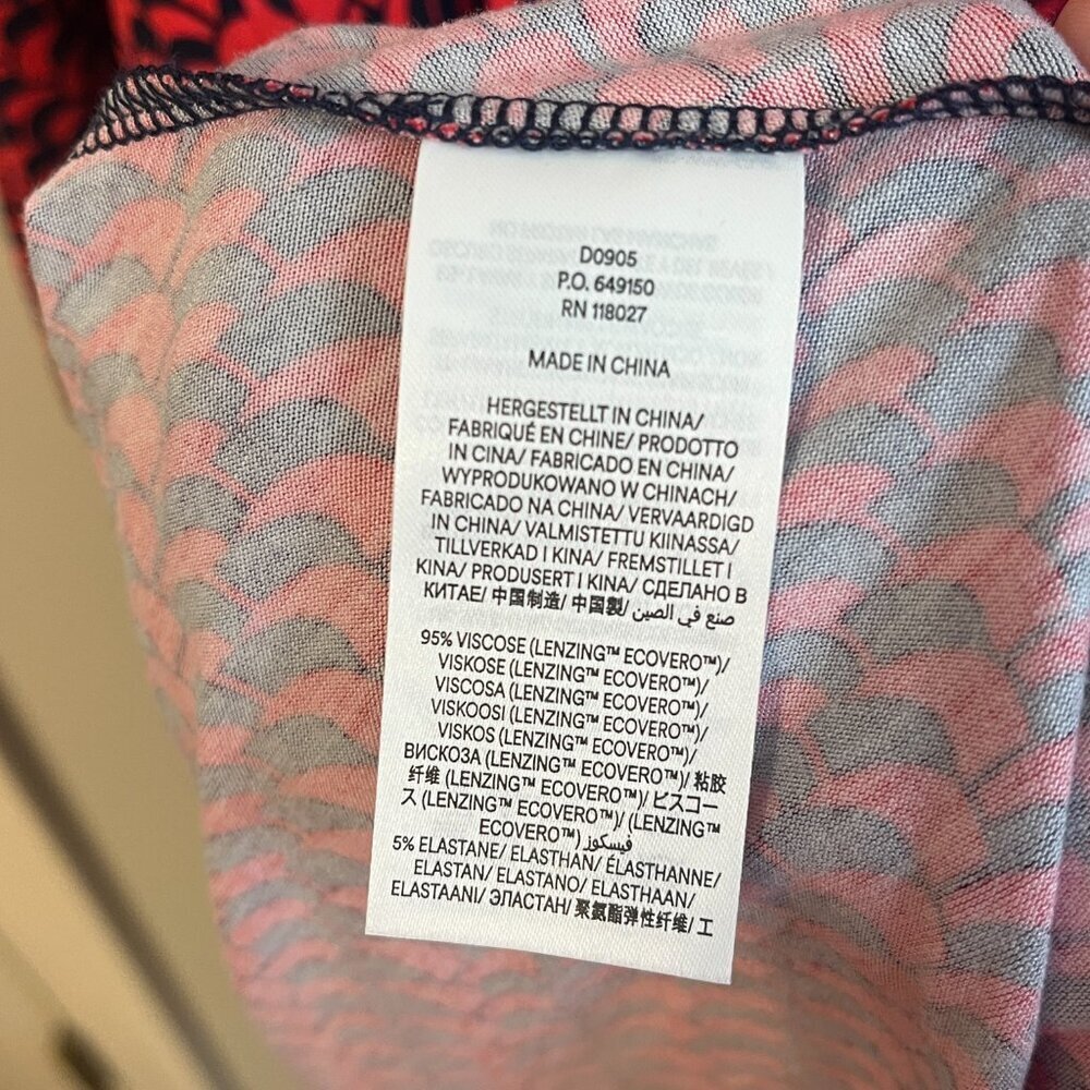 BODEN Thea Long Sleeve Pink Geometric Midi Dress 12P - Picture 5 of 9